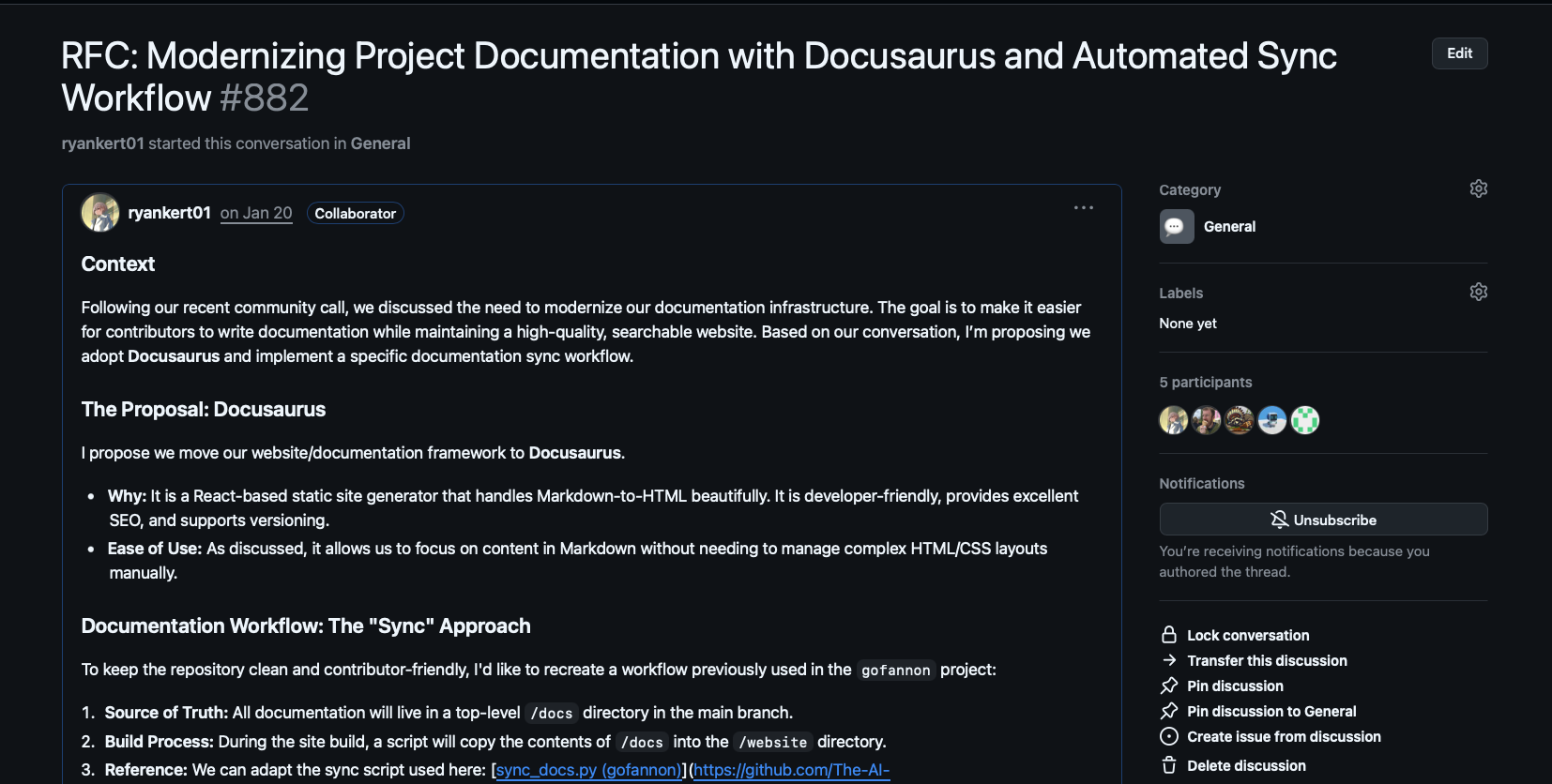 RFC: Docusaurus Migration